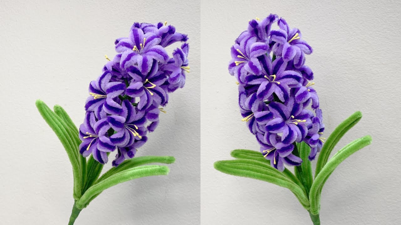 初心者でも安心！詳しい手順でヒヤシンスを作ろう /モールフラワーを簡単に作る方法 make flowers with pipecleaners