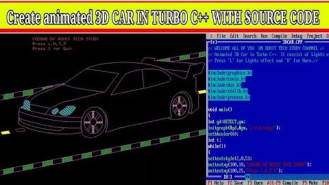 how make a car in c graphics Program  | animated 3d car in turbo c++ with source code