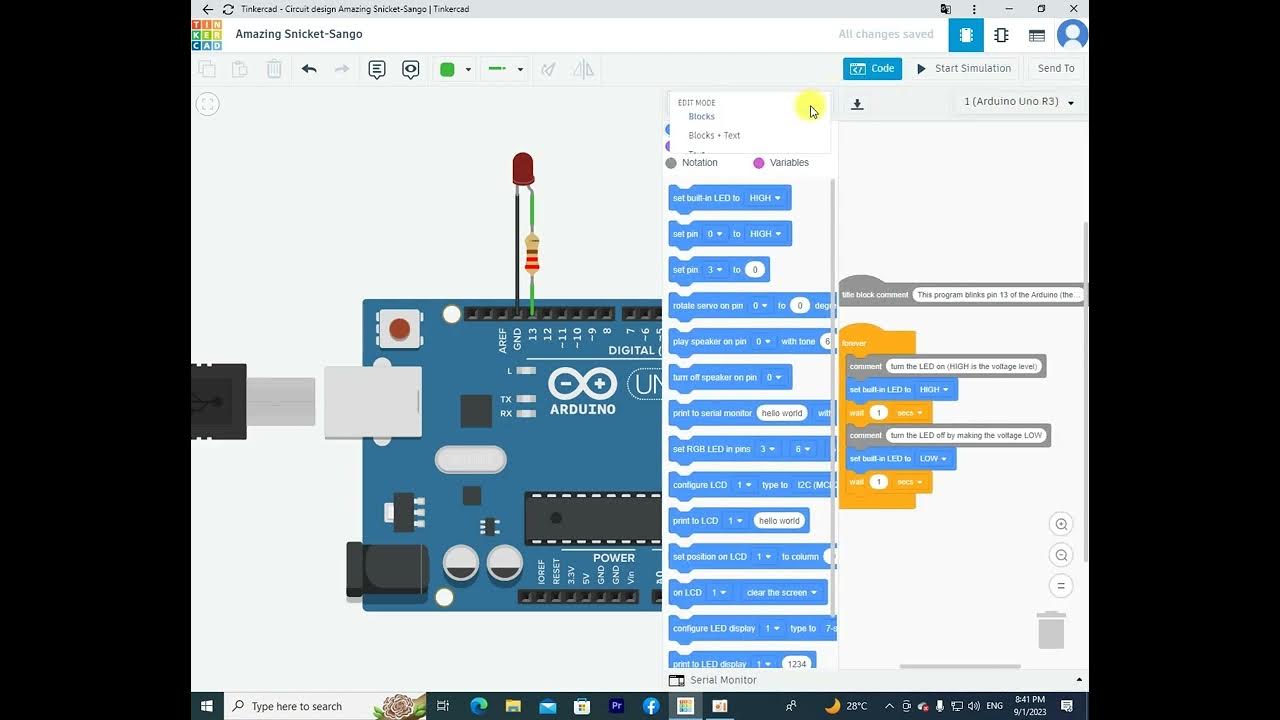 BLINK Tinkercad หัดเขียน code Arduino เริ่มจากง่ายๆก่อน - YouTube