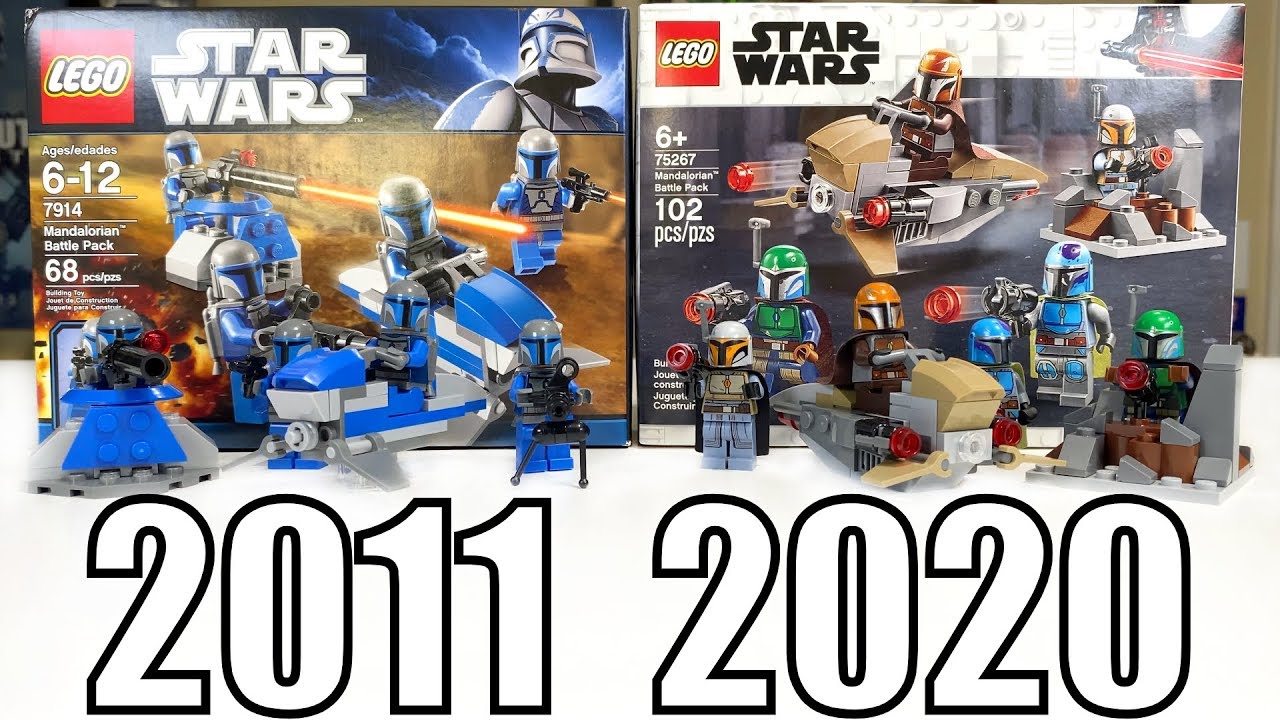 Comparaison LEGO Star Wars MANDALORIAN BATTLE PACK  7914 contre 75267  2011 contre 2020