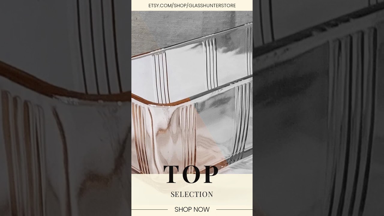 Vintage Pink Hazel Atlas Crisscross Refrigerator Box bottom 8 5/8” x 4 1/8”