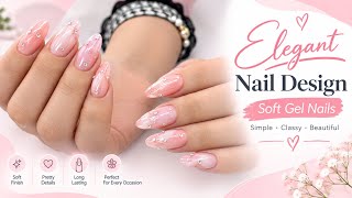 Elegant Light Pink Gel Nails 💗 | Beautiful Nail Design & Easy Gel Extension screenshot 5