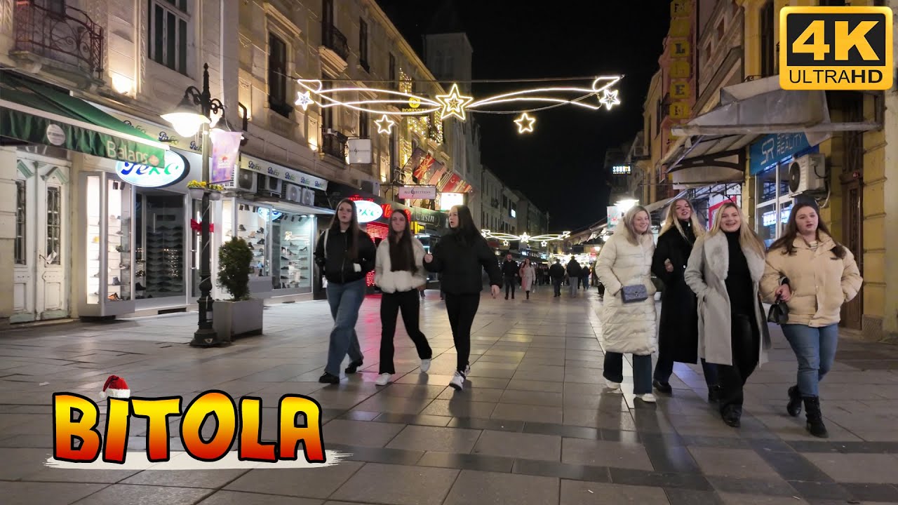 BITOLA, Macedonia *New Year Holidays*🎄 (2026)【4K WALK TOUR】🚶‍♂️ Преполно за празниците во Битола 🇲🇰