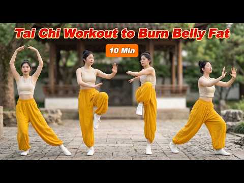 10 Minute Low Impact Tai Chi Workout to Burn Belly Fat, Strengthen Your Body & Boost Energy