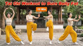 10 Minute Low Impact Tai Chi Workout to Burn Belly Fat, Strengthen Your Body & Boost Energy