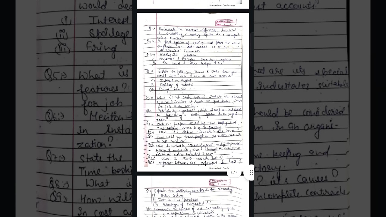 Cost Accounting very important questions | Previous year question paper