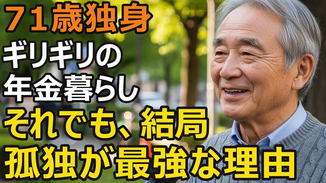 71歳、独身の年金生活『孤独は本当に不幸なのか？』たどり着いた答え…結局、孤独が最強だった。家族持ちとの圧倒的な違いとは何か…【シニア老後】