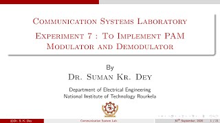 Exp # 6: - To Implement PAM Modulator and Demodulator