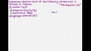 Determine if compounds are soluble in hexane