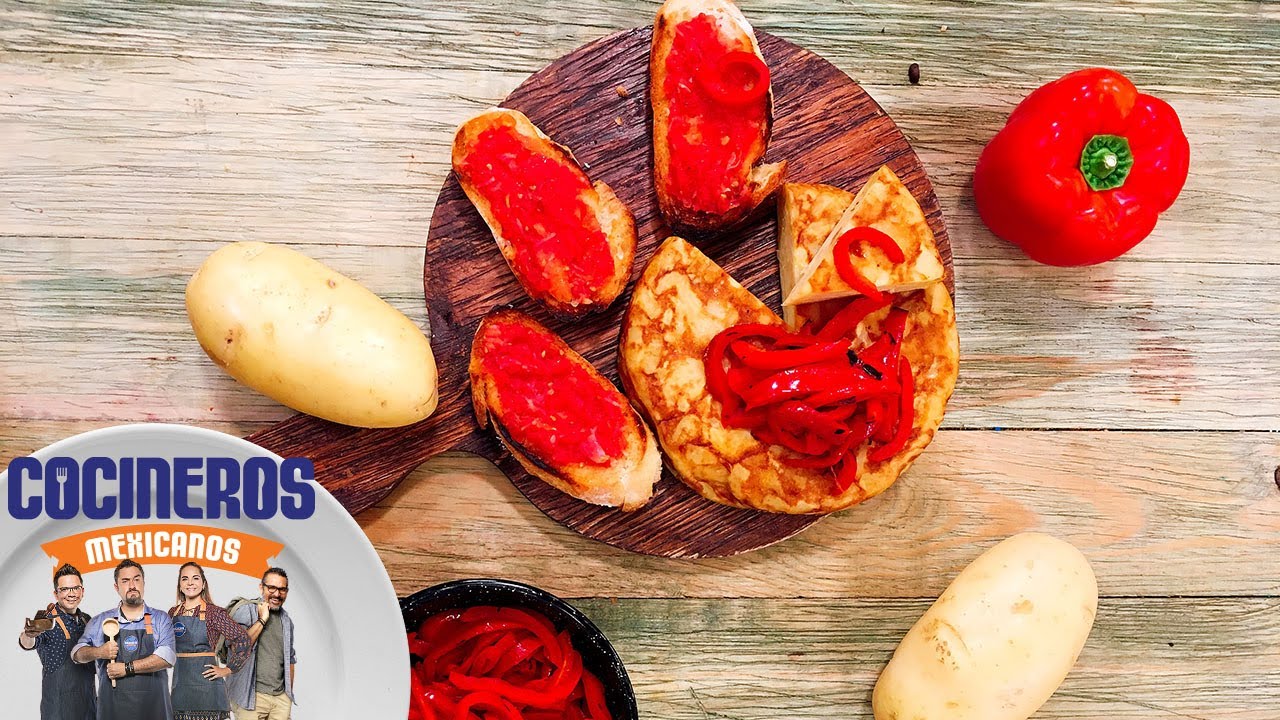 Receta Tortilla de patatas y pan con tomate Cocineros Mexicanos