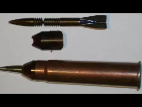 Видео: Патрон Дворянинова 10/4.5x54R со стреловидной пулей. Dvoryaninovs flechette cartridge