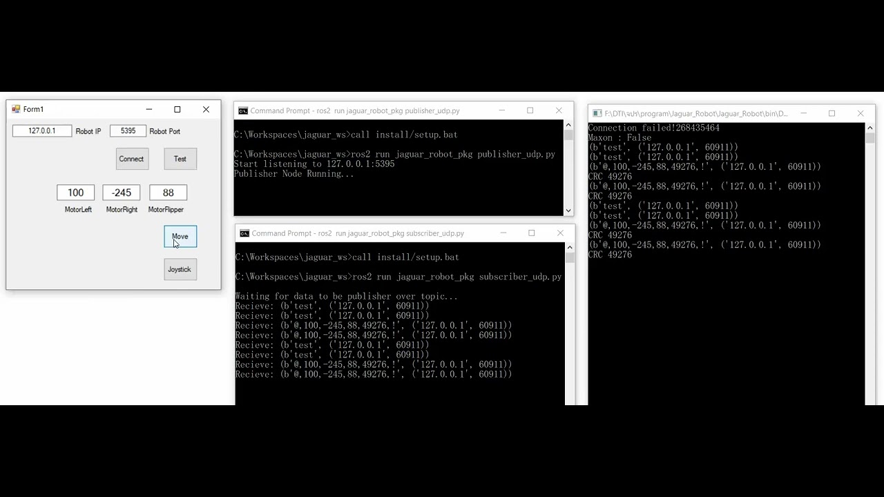 Data link between C# and ROS - YouTube