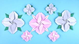 折紙の花 How to fold a single sheet of origami paper into a dogwood flower