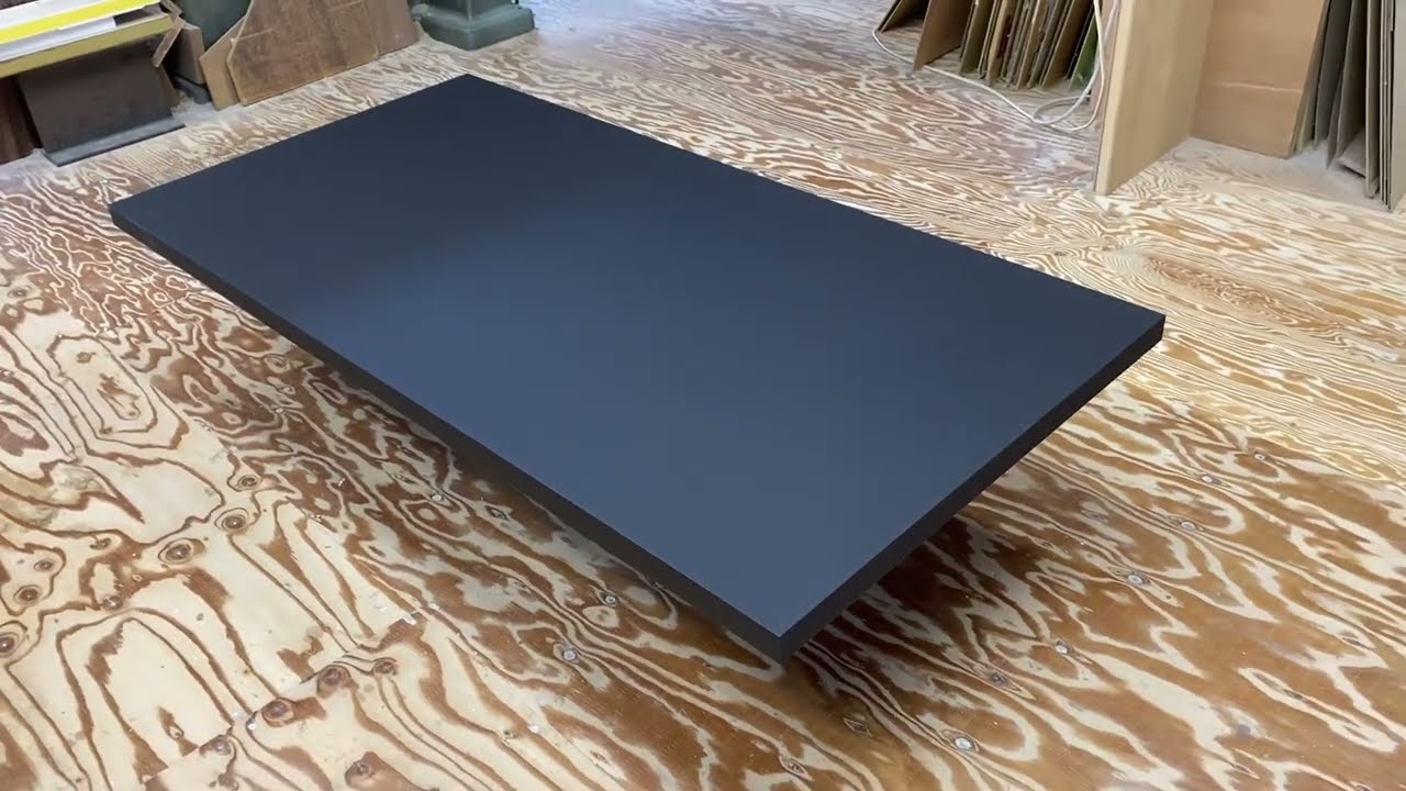 電子線硬化樹脂化粧板XE505Kでオーダーメイド製作デスクの天板 - YouTube