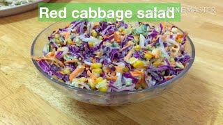 سلطة الملفوف (الكرنب) الاحمر الشهية والمغذيةCorn Carrot Red cabbage salad