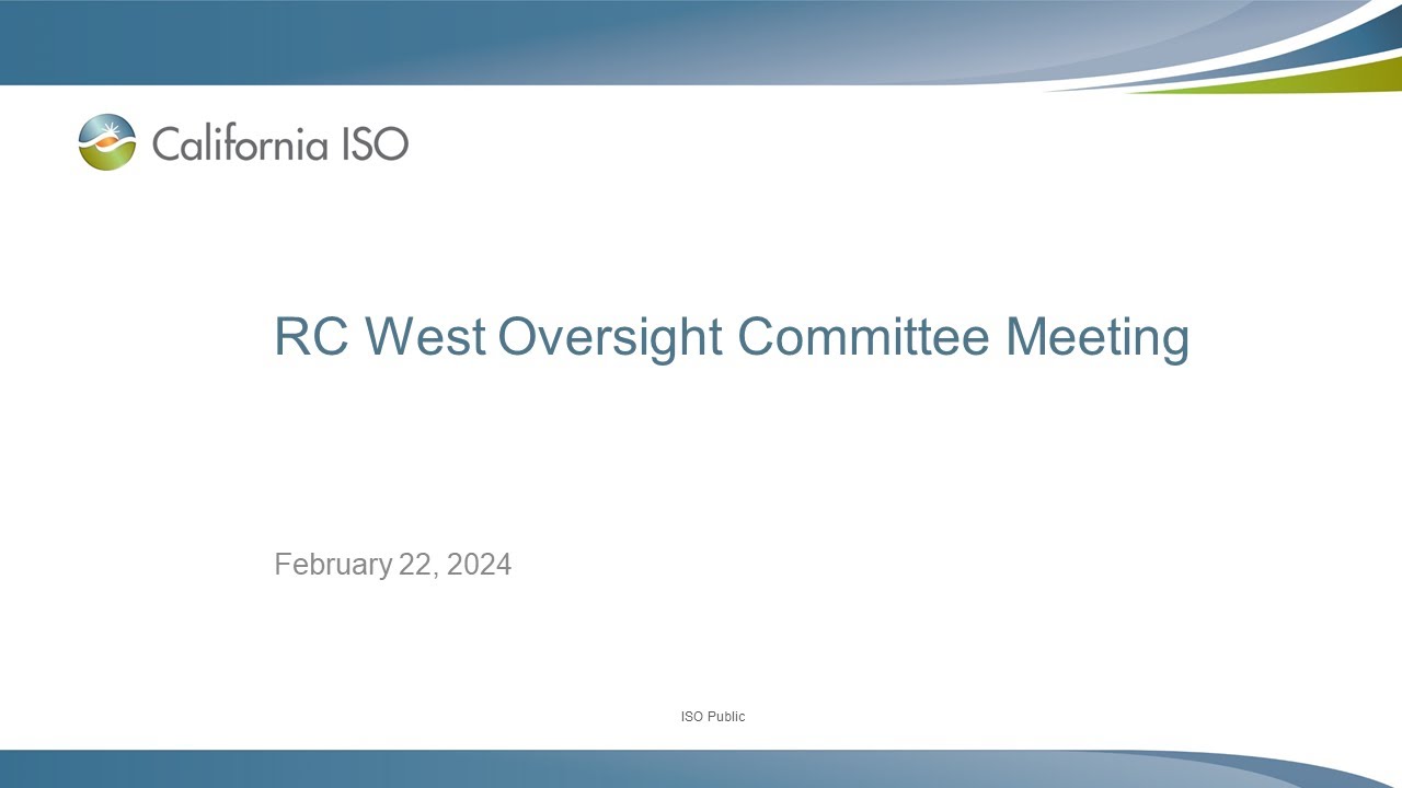 Feb 22, 2024 - RC West Oversight Committee Meeting