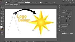 Compass Star Logo Design in Adobe Illustrator tutorial #abaidgraphicstudio #Illustrator
