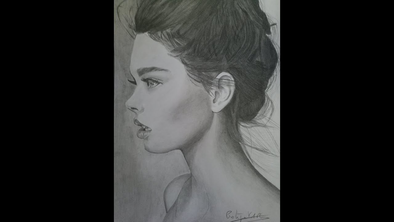 Comment dessiner un visage de femme au crayon gris. - YouTube