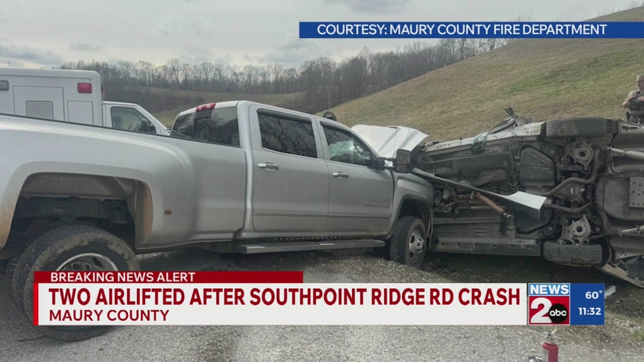 2 flown to hospital after crash in Maury County - YouTube