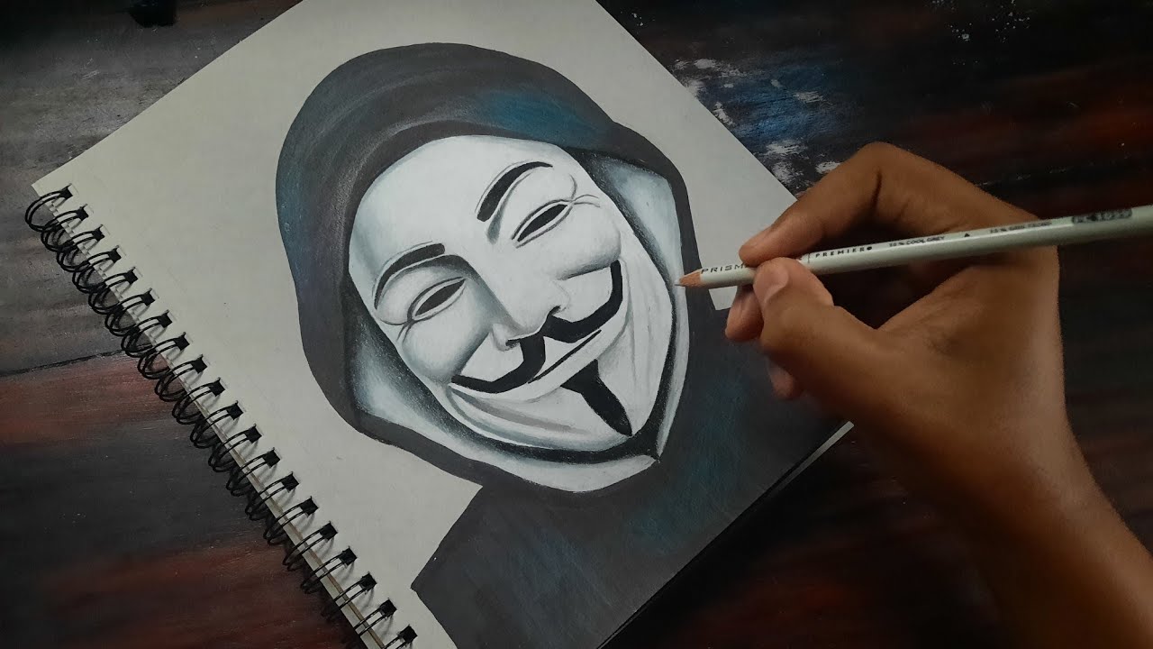 Como Dibujar a Anonymous con lapices de color - thptnganamst.edu.vn