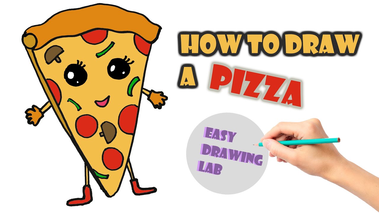 How To Draw A Cute Pizza Step By Step Draw Pizza With A Easy Way [2022] 怎么画可爱卡通披萨 Youtube