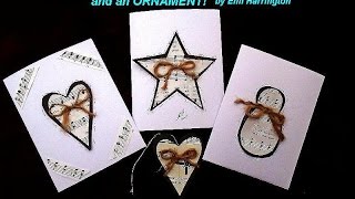 DIY - Handmade CHRISTMAS Card and ornament, heart, star, snowman, Cardmaking