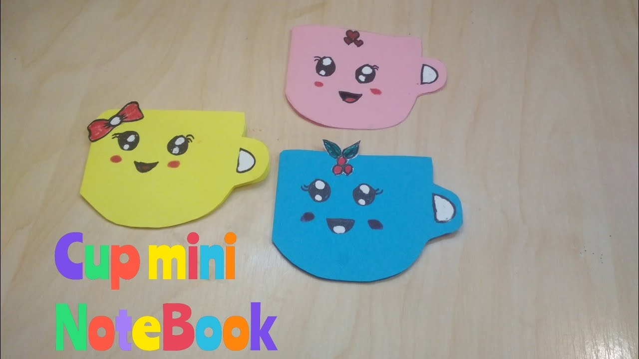 DIy how to make cup miniature note book origami and beautiful - YouTube