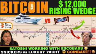 BITCOIN RISING WEDGE TO $12,000 ? MASSIVE [22,000 BTC] withdraws at COINBASE ⁉️ YACHT vs SNICKERS ?