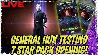 GENERAL HUX 7 STAR PACK OPENING AND TESTING LIVE! BOW TO DA FIRST ORDER - SWGoH