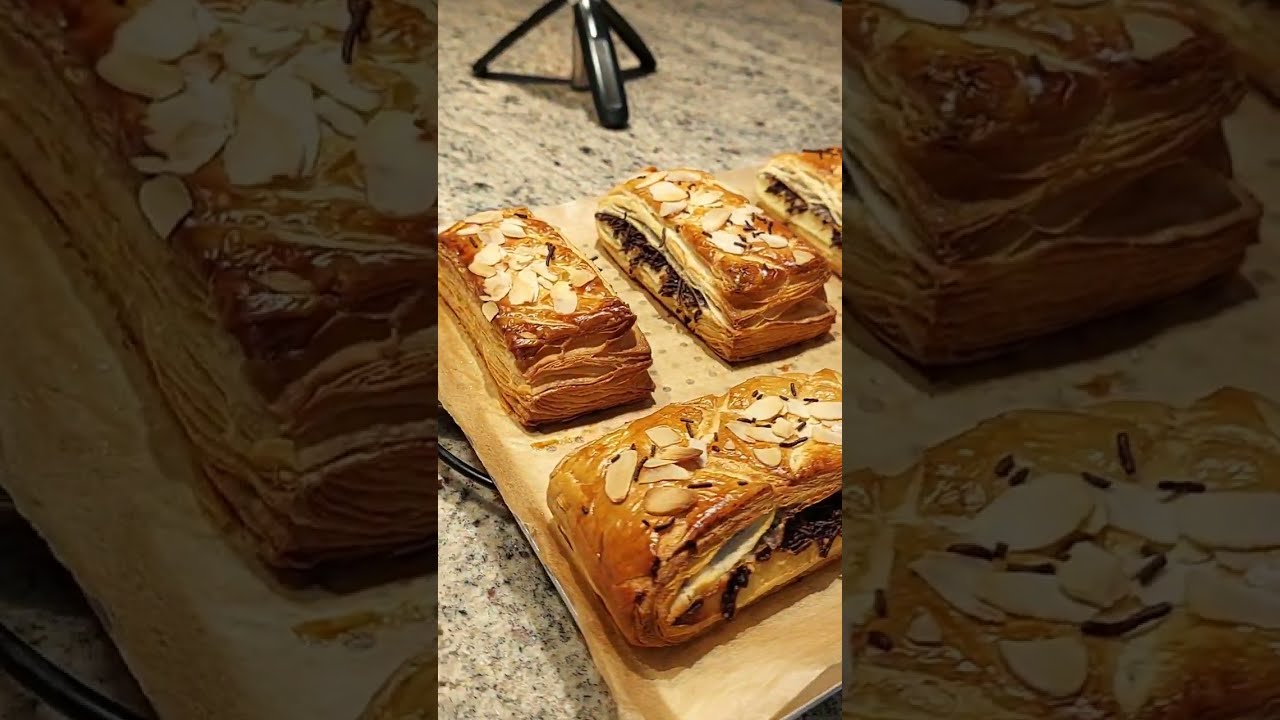 #وصفة بريوش سويس او بان سويس با العجين المورق المخمر شكل جديد مع كريمة لذيذة تع قهوة حليب