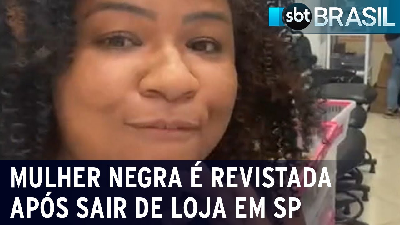 Mulher negra é revistada após sair de loja de shopping em São Paulo | SBT Brasil (02/02/24)