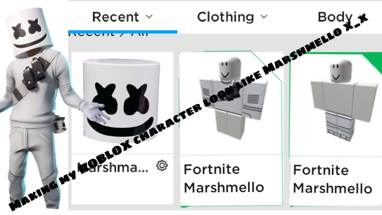 Making My Roblox Character Look Like Marshmallow X X Youtube - how to be marshmello in roblox