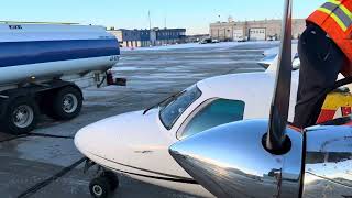 Fueling Mitsubishi Mu-2B-26A At Yeg
