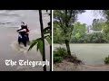 Three friends filmed in final embrace before being swept away by flash floods in Italy