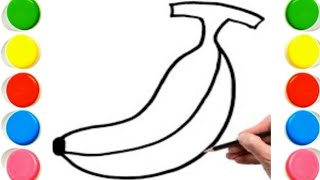 How To Draw cute banana Drawing, Painting &amp; Coloring For Kids and Toddlers_ Child Art 🐋