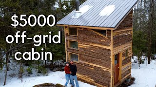 Cheap Off-Grid Tiny Cabin Tour | Built in Two Weeks