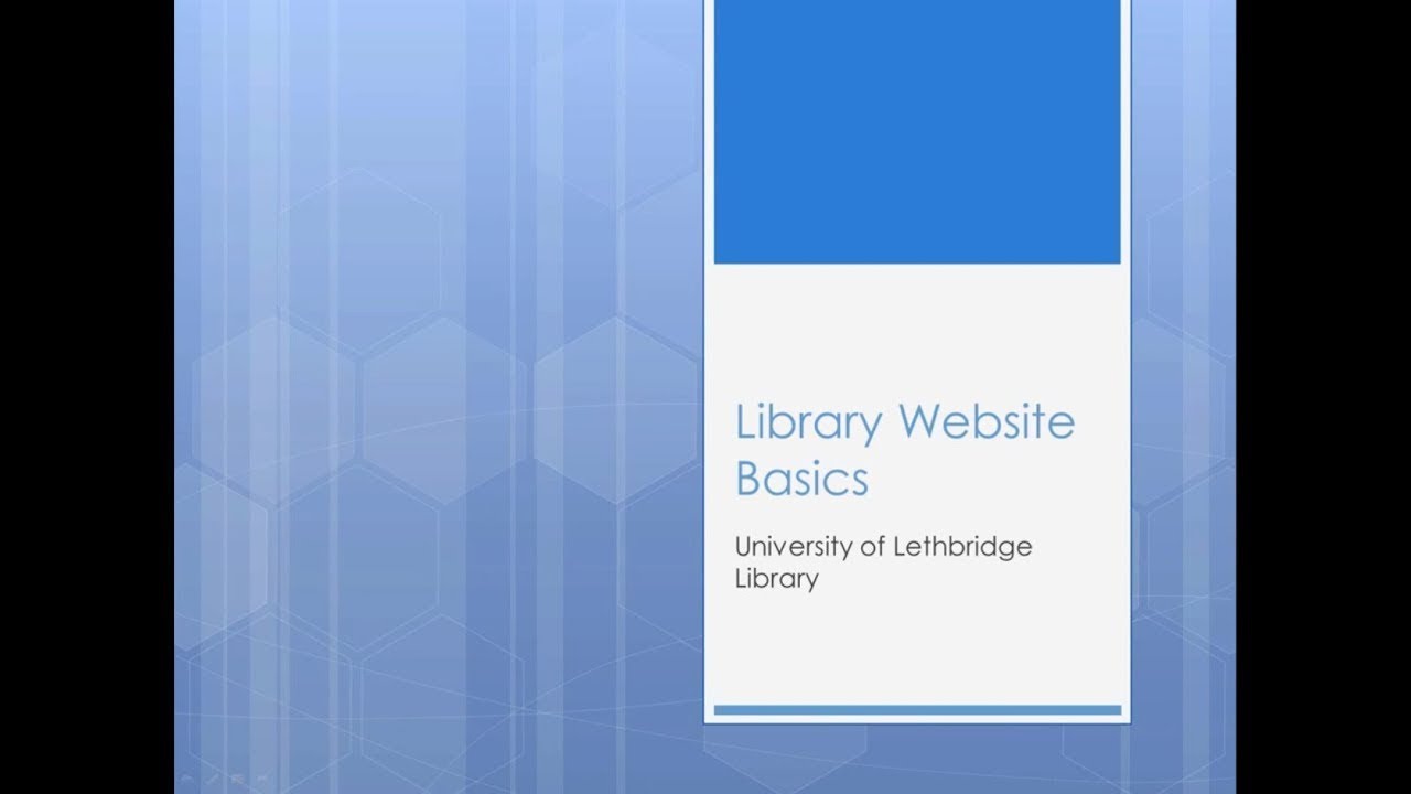 Library Website Basics - YouTube
