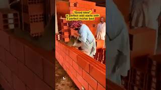 Perfect Base First! Pro Pours Mortar Before Bricklaying 🧱