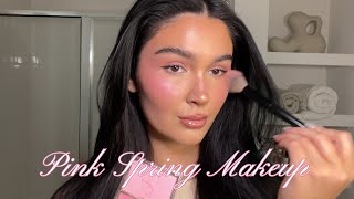 easy monochromatic pink spring makeup