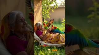 तीनों तोतों का प्यार🕊️दादी और तोतों की भावुक कहानी Emotional Story#3DCartoon#HindiStory#MoralStory