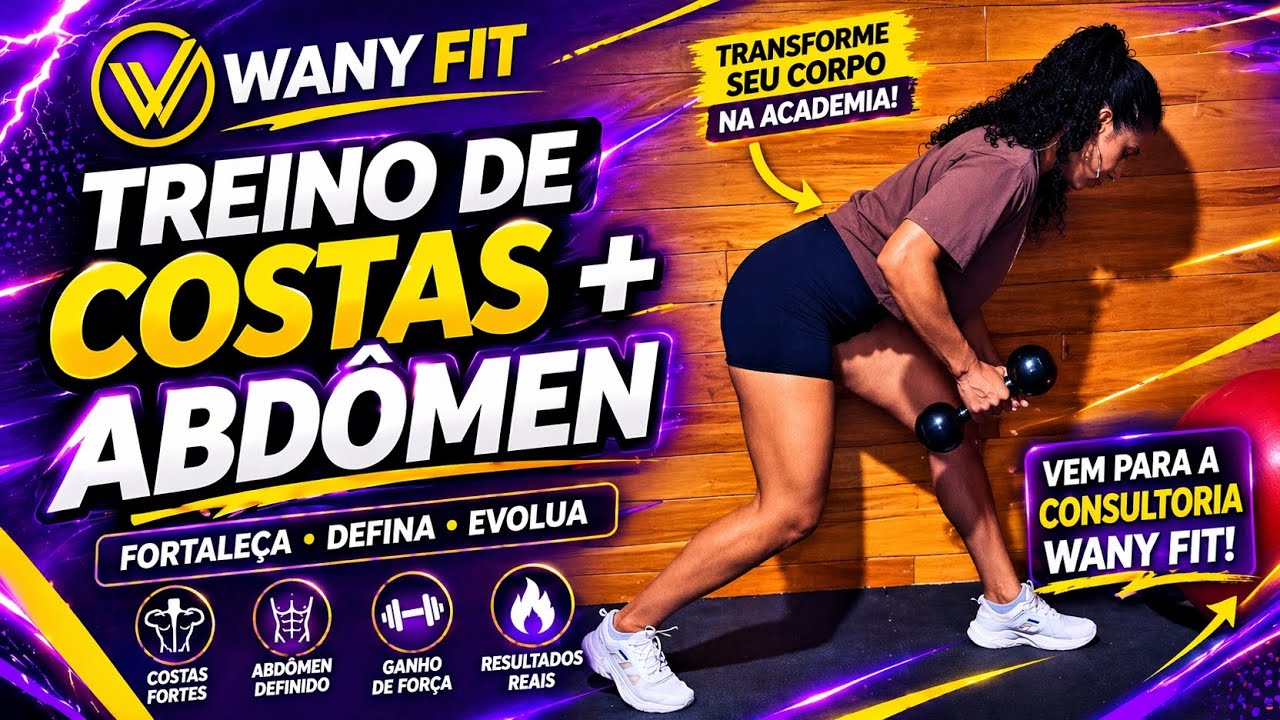 TREINO DE COSTAS + ABDÔMEN | DEFINIÇÃO E POSTURA | WANY FIT 🔥 - YouTube