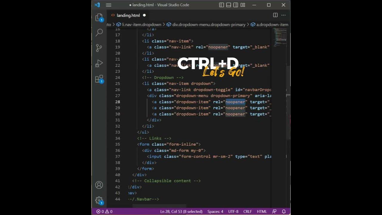 Cara Ganti teks sekaligus di visual studio code - Tutorial VSCode - YouTube