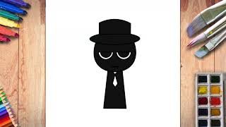 How To Draw Sprunki Black Normal Increditbox Spruki