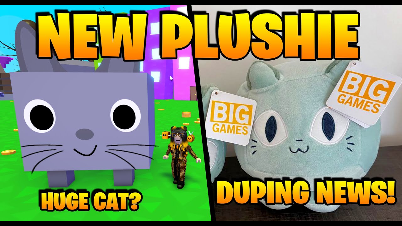 Kit 2 Huge Pet Simulator X Pelúcia Big Games Roblox Dog Cat