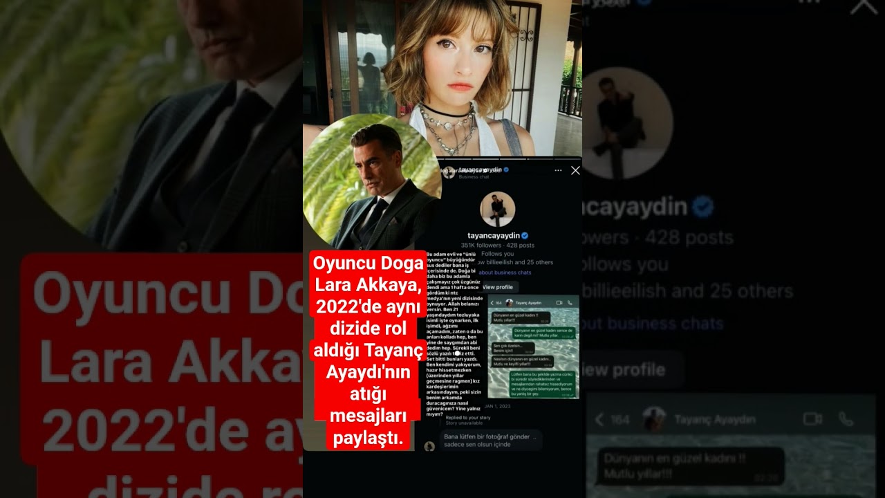 Oyuncu Doga Lara Akkaya, 2022'de aynı dizide rol aldığı Tayanç Ayaydı'nın atığı mesajları paylaştı.
