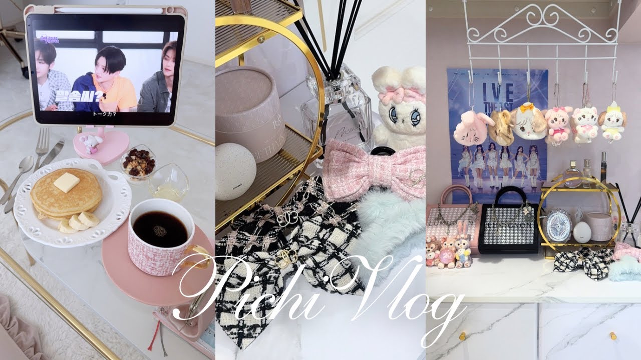 VLOG / お部屋を可愛くアップデートする日🎀ポンコツ姉妹でも出来た棚組み立て🤍✦.*