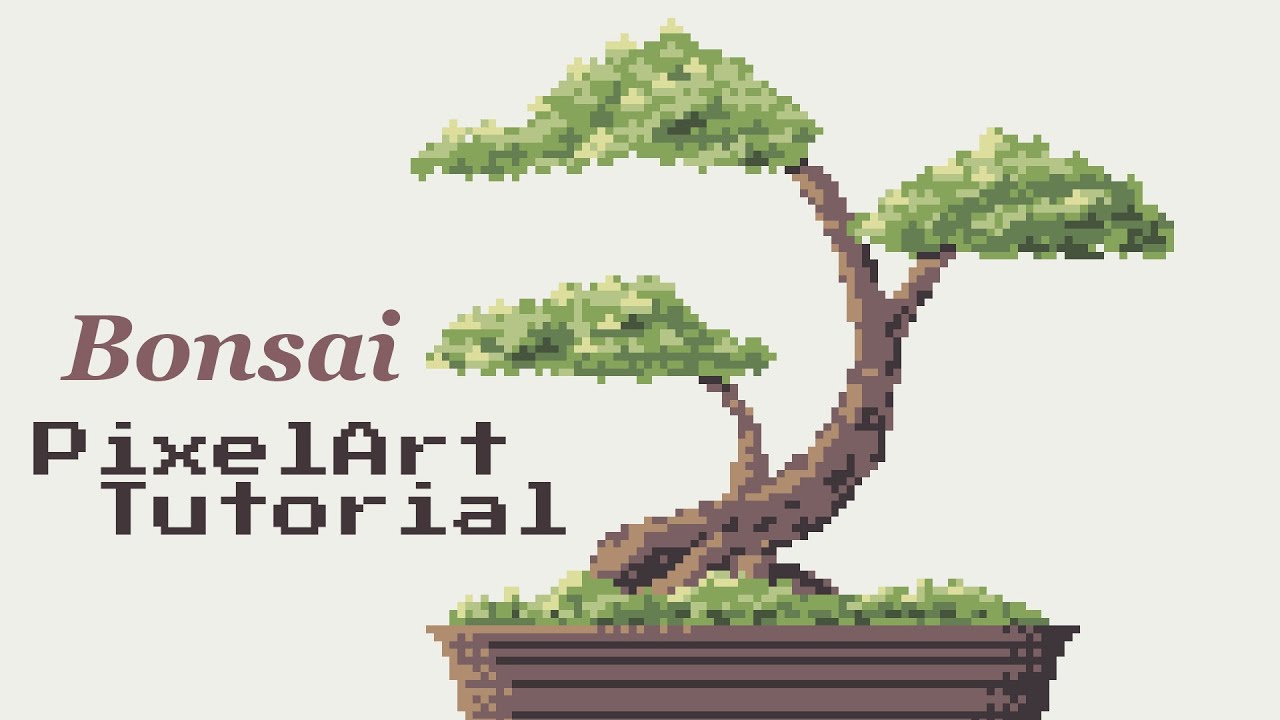 Pixelart Bonsai Tree StepbyStep Tutorial YouTube