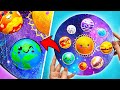 Diy viral antistress craft  glowinthedark galaxy pop it fidget toy 