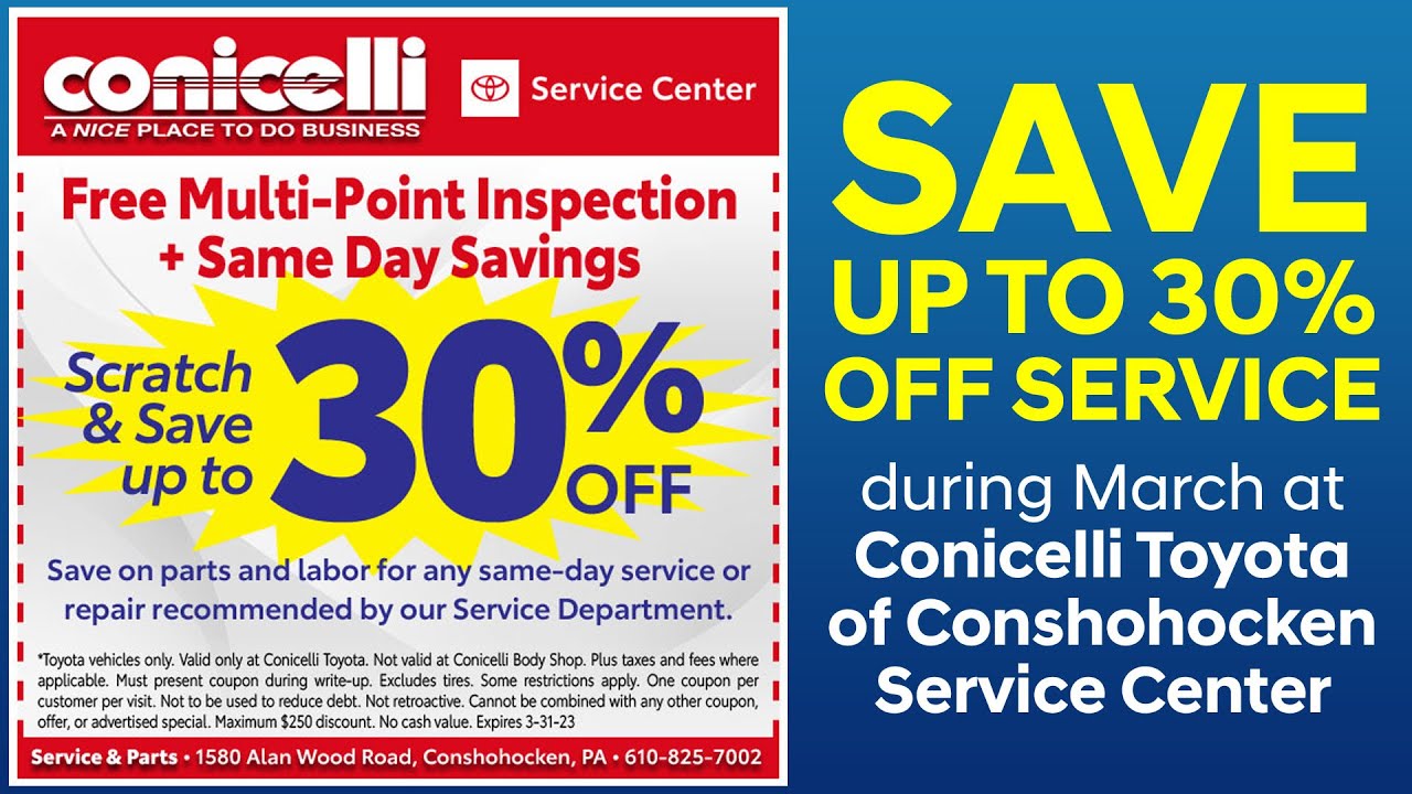 Save up to 30% with Scratch and Save Coupon at Conicelli Toyota of ...