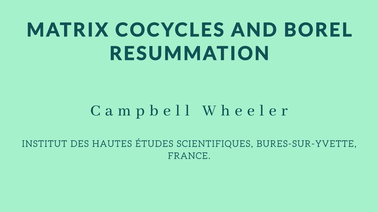 Campbell Wheeler - Matrix cocycles and Borel resummation